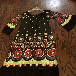 White Mark Peppy Patterned Dress